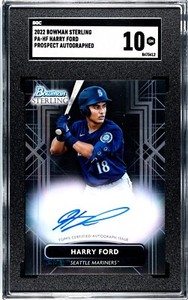 2022 Bowman Sterling Harry Ford AUTO Prospect Autographs #PA-HF SGC 10 Gem Mint