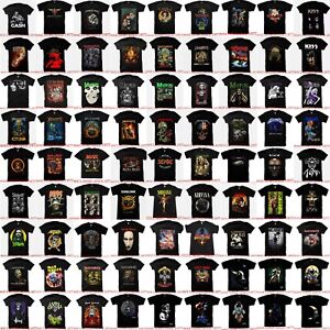 THE BEST COLLECTION OF CLASSIC ROCK BLACK T SHIRTS PUNK ROCK MEN'S SIZES