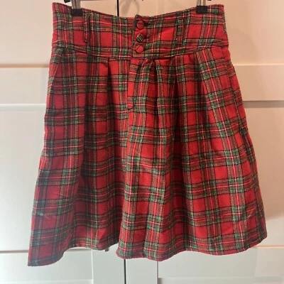 Falda Vintage Roja a Cuadros 10 Plisada Punk Preppy Años 90 Academia Patinador Anime Y2K Foto 1 de 4