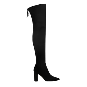 NEW $249 Marc Fisher LTD Ulona Black Over The Knee Boots, 6.5 - Picture 1 of 6