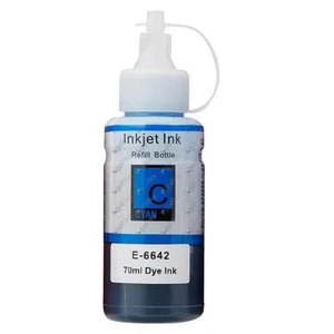 1 Cyan Ink Bottle 70ml to replace Epson EcoTank T6642 Compatible / non-OEM  - Picture 1 of 3