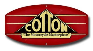 LETRERO DE METAL CORTADO A MÁQUINA EN FORMA DE MOTOCICLETAS DE ALGODÓN. LETRERO DE GARAJE DE 12" X 6" / CUEVA DEL HOMBRE - Imagen 1 de 1