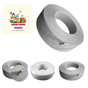 Phone Cable 300ft Rounded White Roll 100m Long 4x1/0.4 26 AWG Gauge Solid Wir... - Zdjęcie 1 z 5