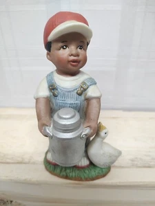 Vintage HOME INTERIORS Double Blessings Boy Art with Duck 1997 - Picture 1 of 9