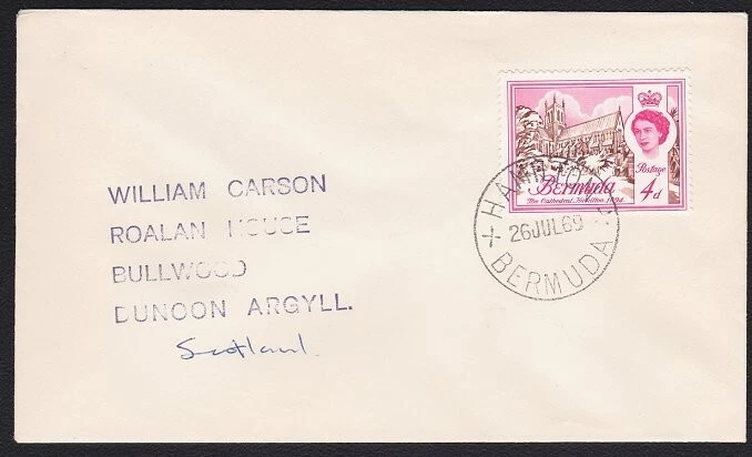 BERMUDA 1969 cover - HAMILTON cds..........................................B1575 - Image 1 of 1