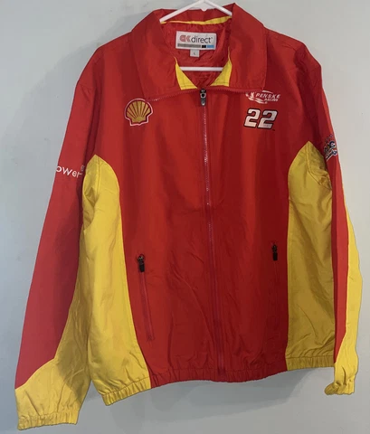 NEW Joey Logano #22 Shell Penske Racing Full Zip Jacket NASCAR SZ L Color Block Cover