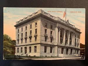 Ca. 1906 Lincoln, NE Lithographie Postkarte New Post Office now Grand Manse - Bild 1 von 2