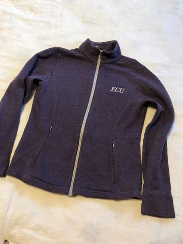 East Carolina Pirates Sweater Purple Gear ECU Sweatshirt Full Zip Fleece Small Cover