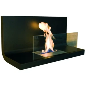 Wall Flame I schwarz Ethanolkamin 80x35x40 cm mit Sicherheitsglas 1,7 Liter - Bild 1 von 2