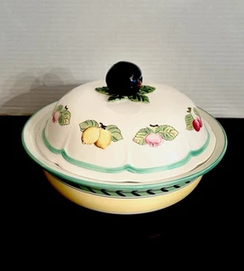 Villeroy & Boch LARGggFRENCH GARDEN FLEURENCE Charm Flat Covered Bowl Plum - Picture 1 of 7