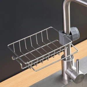NEW Sink Faucet Hanging Drain Rack Kitchen Bathroom Storage Shelf Organizer - Picture 1 of 26
