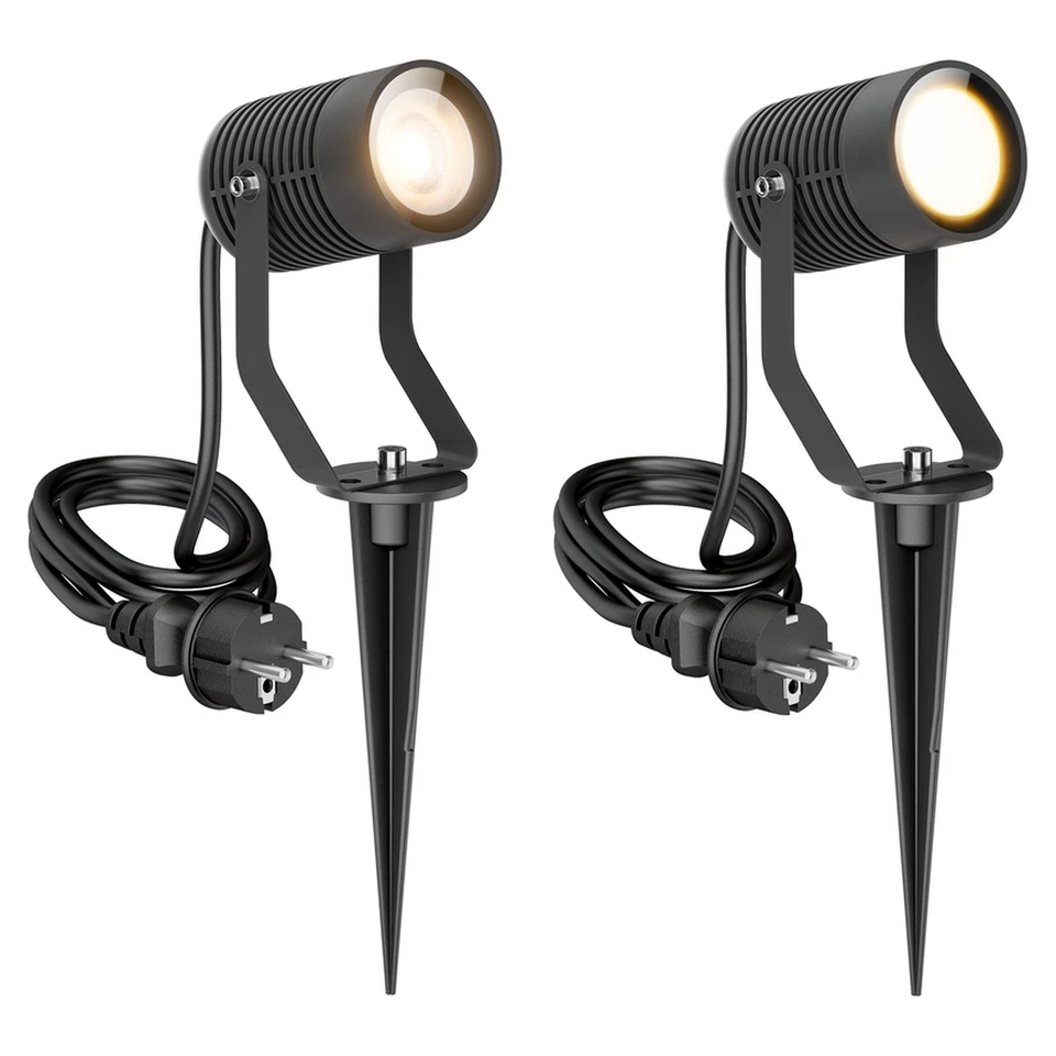 Gartenstrahler SHINGA mit Erdspieß für außen, IP65, Stecker, schwarz, 1x GU10 - Bild 1 von 4