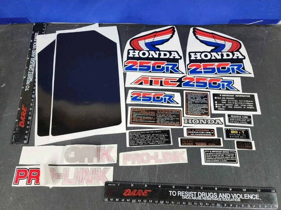 1986 85 HONDA ATC 250R black plastic  MAIER KXT STICKERS DECALS 1985 85  fenders - Image 1 of 1