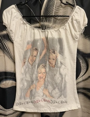 Camisa Blusa Mujer Pequeña De Colección 2000 Dixie Chicks Fly Tour Fuera del Hombro Foto 1 de 4