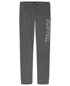 NAUTICA Boys Fleece Logo Joggers w/Banded Cuffs, Pull-On Active Pants, Sizes S-M - Picture 1 of 4