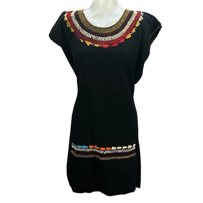 Vestido étnico bordado de lino casero sin marca talla M/L** corbata trasera ligera Foto 1 de 4