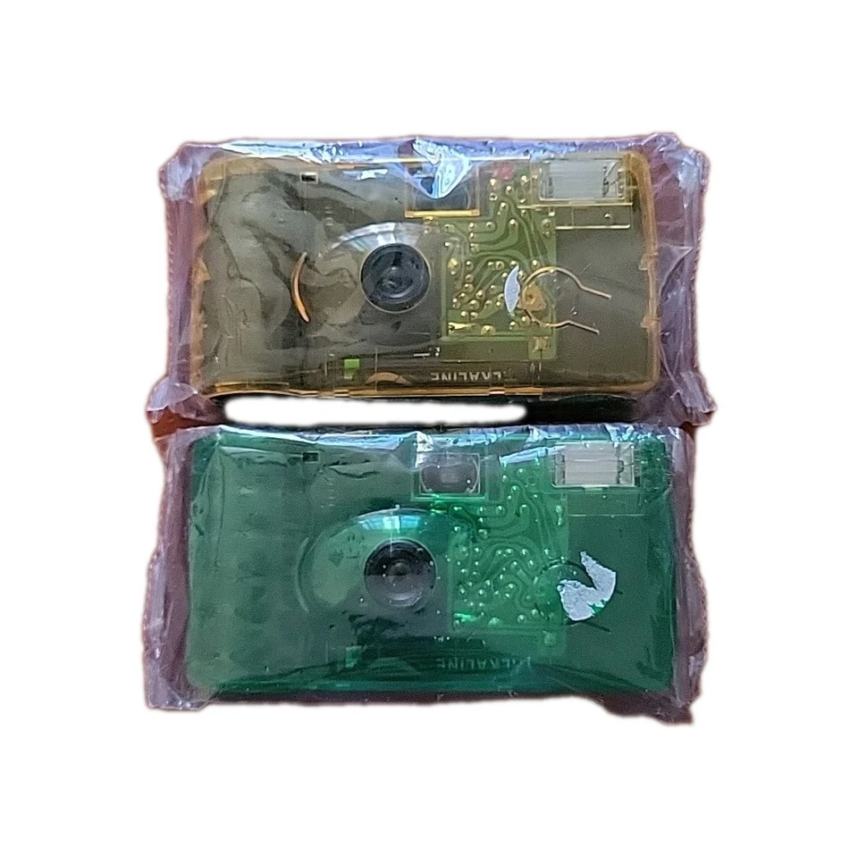 2 Disposable Cameras Lot Green Camo And Yellow Camo Wedding Anniversary Events - Image 1 of 2