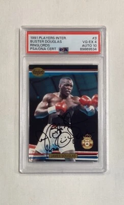 JAMES BUSTER DOUGLAS 1991 RINGLORDS SIGNED AUTOGRAPH ROOKIE CARD PSA 4 AUTO 10 - Image 1 of 2