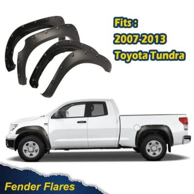 4pcs Fit For 2007-2013 Toyota Tundra Black Pocket Rivet Style Fender Flares Foto 1 de 4