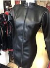 Misfitz black leather look dress, two way zip. size 20 TV Goth CD  Fetish Club