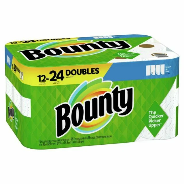Bounty Select-a-size Paper Towels White 12 Double Rolls FREESHIP