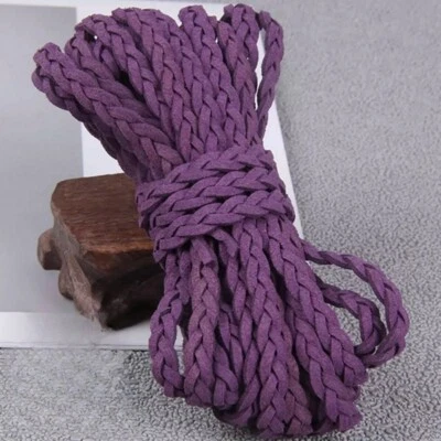 10m/lot 6mm Velvet Cord Flat Faux Suede String Three Strands Braided Rope DIY - Image 1 of 4