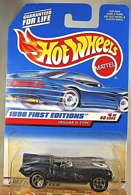 1998 Vintage Hot Wheels #638 First Editions 6/48 JAGUAR D-TYPE Blue w/5 Sp China - Image 1 of 4