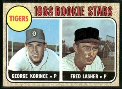 1968 Topps #447 Tigers 1968 Rookie Stars (George Korince / Fred Lasher) - Image 1 of 2
