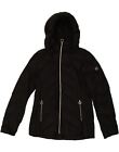 MICHAEL KORS Womens Hooded Padded Jacket UK 14 Medium Black Nylon AU08