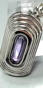 Pierre Lang /PL - großer Pendel Anhänger/Kettengleiter RH/Rhodium lila Stein - Bild 1 von 5