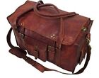Men Large Brown Vintage Leather Weekend Gym Travel Luggage Duffel Bag Handmade