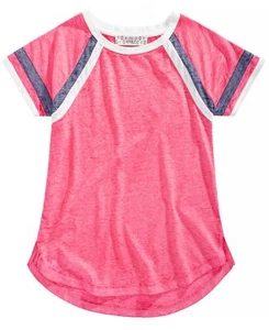 Pink Republic Big Kid Girls Striped Sleeve Raglan T-Shirt-M - Picture 1 of 2