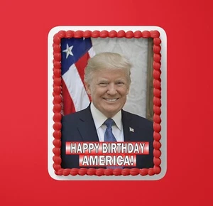 TRUMP edible image/birthday cake topper/ 1/4 topper/Personalized with your name - Picture 1 of 12