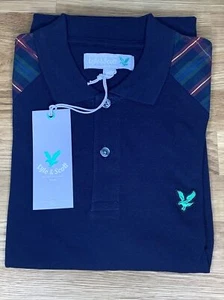 Lyle & Scott Green Eagle 100% Cotton Polo - Small - Old Navy/ Tartan RRP £49 - Picture 1 of 7