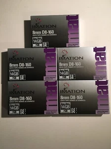 5 Tapes Imation 8mm D8-160 Data 8 Tape 14GB 7GB - Picture 1 of 7