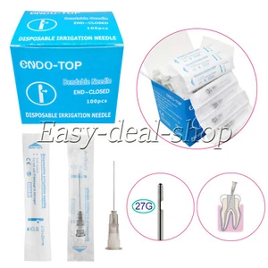 100Pcs Dental Endo Irrigation Tip 27G End-closed Side Hole Sterile Packaging - Picture 1 of 4
