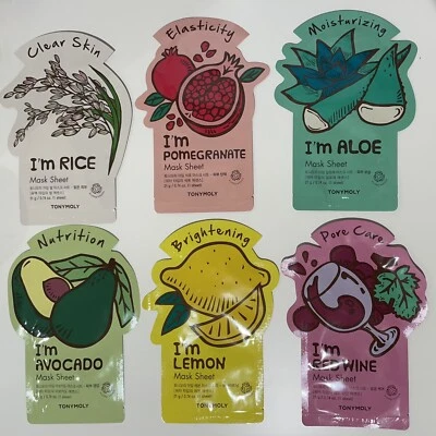 I'm series-By Tony Moly, 6 Sheet Mask Set, Brightening Moisturizing Clarify NEW - Image 1 of 3