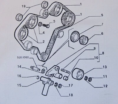 Alfa Romeo Timing Belt KIT 164 quadcam OE belt 5 Bearings Idle+TENSION  5 Seals - Image 1 of 4