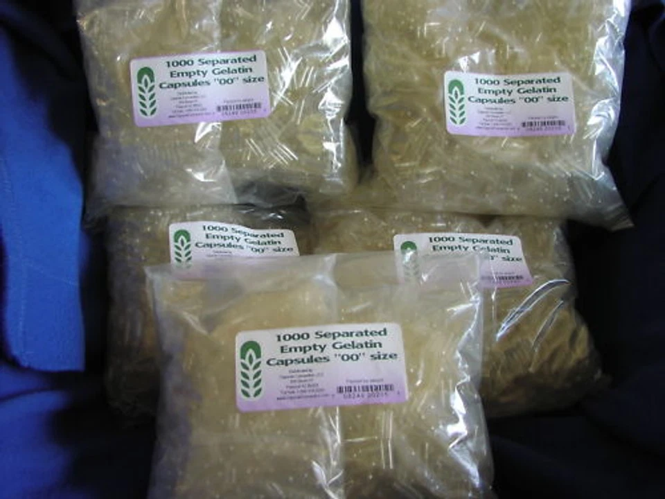 5000 SEPARATED EMPTY 00 GELATIN CAPSULES WHOLESALE COST - Image 1 of 1