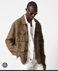Todd Snyder Linen Windowpane Safari Field Jacket Size S - Picture 1 of 7