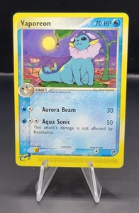 Pokemon Juego de Cartas Coleccionables Vaporeon 25/100 Estrella Negra Raro Nonholo Casi Nuevo - EX Tormenta de Arena - Imagen 1 de 3