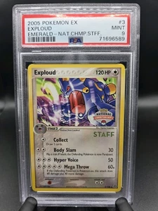 2005 Pokemon Exploud EX Emerald STAFF National Championship PSA 9 3/106 POP 24 - Picture 1 of 3