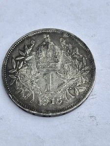 FRENCH GIUSEPPE IMP. 1 CROWN COIN AUS.-UNG. 1916 ARG. g.5 OLD SILVER COIN - Picture 1 of 2