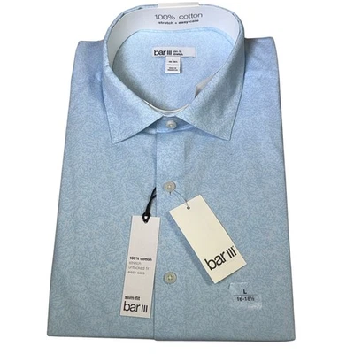 Camisa social Bar III masculina slim fit vintage coral, azul claro grande $65 - Imagem 1 de 4
