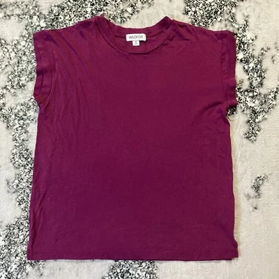 Camisa Wildfox feminina tamanho pequeno pulôver leve mistura de algodão - Imagem 1 de 4