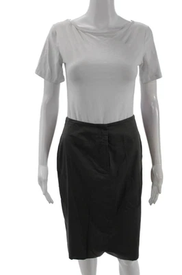 Rene Lezard 女式直筒铅笔裙深灰色粘纤及膝 36 码 — 第 1/4 张图片