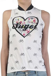 SUGOi Women's I Heart Bikes Short Sleeve Jersey, White, Small - Picture 1 of 2