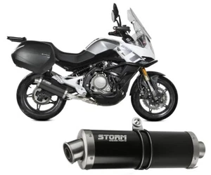 Scarico Storm by Mivv Oval acciaio inox Nero per CF Moto MT 650 2021 > 2023 - Imagen 1 de 5