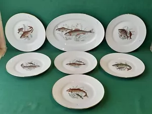SERVIZIO PIATTI DA PESCE PORCELLANA RICHARD GINORI VINTAGE 6 PERSONE. BO23 - Foto 1 di 14