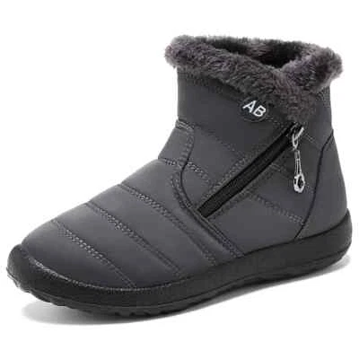 Women Watarproof Ankle Boots Winter Shoes Keep Warm Snow Boots Zipper - Image 1 of 4